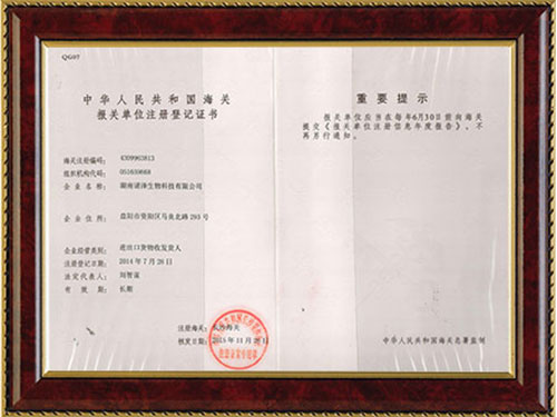 报关登记证书